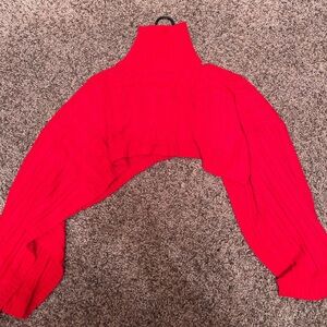 Red cropped sweater
